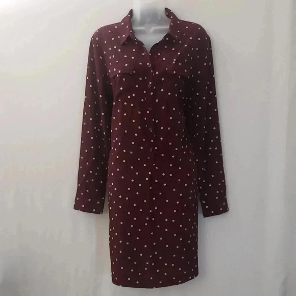Old Navy | Dress | Burgundy Polkadot | Size L - Picture 1 of 8